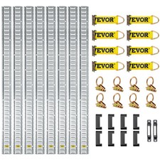 Vevor E Track Tie Down Rail Kit 34pcs 5' E Track Rails Enclosed Cargo Trailer