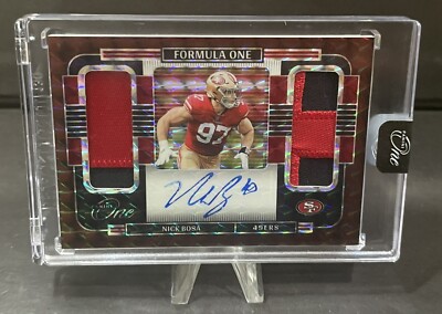 2021 Panini One Nick Bosa Formula One Dual Patch On Card Autograph 30/49 Sealed