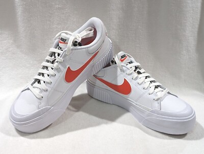 Nike Court Legacy Lift White/Orange Women's Platform Sneakers-Assorted  Sizes NWB