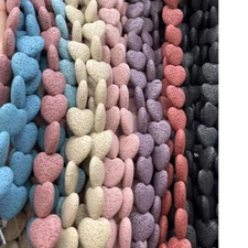 20mm Heart-shaped Multicolor Volcanic Rock Lava Loose Beads for Jewelry Making