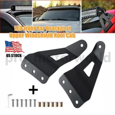 LED Light Strip Mounting Bracket Set Off-road Roof Car Upper Windshield Bar Kit