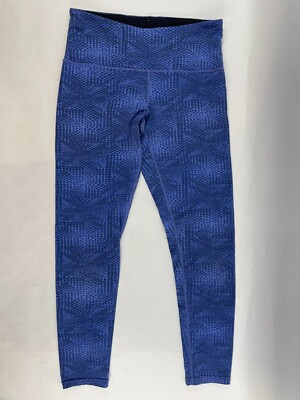 Tuff Athletics Leggings Women's Size S Purplish Blue Workout Geometric Polka Dot
