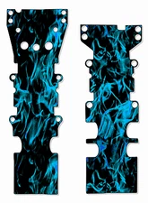 T-Maxx / E-Maxx TRX Skid Plate Protectors Dark Flames Light Blue - Traxxas