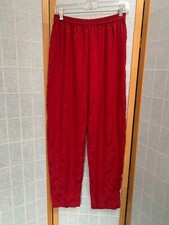 Vintage Victoria's Secret Red Satin Floral Pajama Lounge Sleep Pants M