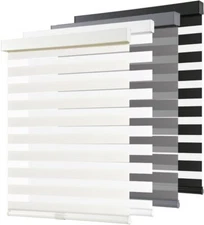 Cordless Zebra Print Window Blinds, 20 in. W X 72 in. H, Beige