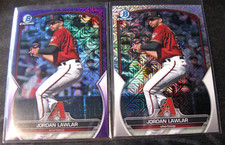JORDAN LAWLAR 2-CARD LOT 2023 Bowman Chrome Mega Box Prosp. PURPLE /299 + Base