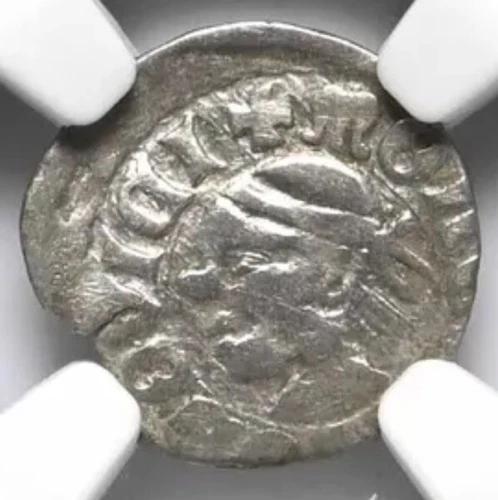 HUNGARY King Ludwig I, 1342-1382 AD, Medieval Silver Denar Coin, SCARCE, NGC VF