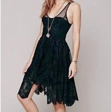 SALE NWT Free People - Black Lace Multi-Layered Dress with Gold Fleck Detail 4