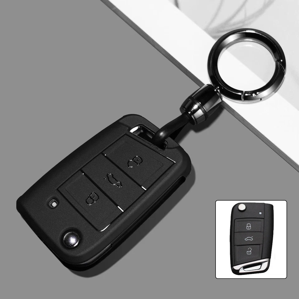FOR VW Volkswagen Tiguan Golf Arteon TPU Remote Flip Key Fob Case Cover 3 Button - Image 3 of 4