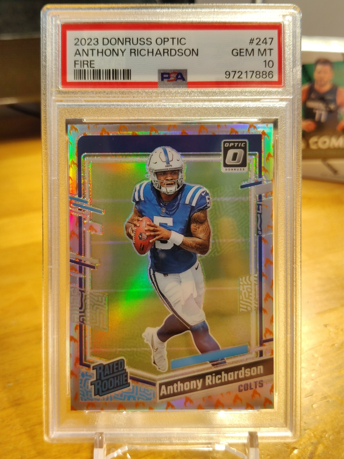 ANTHONY RICHARDSON 2023 DONRUSS OPTIC FIRE PRIZM RC #247 PSA 10 GEM MINT! COLTS!