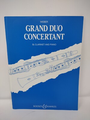Weber Grand Duo Concertant Bb Clarinet & Piano Music Book