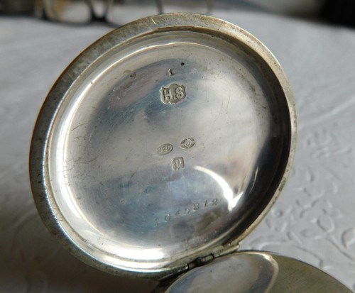 RARE 1895 VINTAGE H SAMUEL MANCHESTER KEY WIND POCKET WATCH STERLING SILVER CASE - Picture 4 of 16