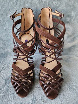 New in Box Ralph Lauren Purple Label Leather Sandals Brown Stirrup Buckle Italy Ralph Lauren Purple Label Men main image 4