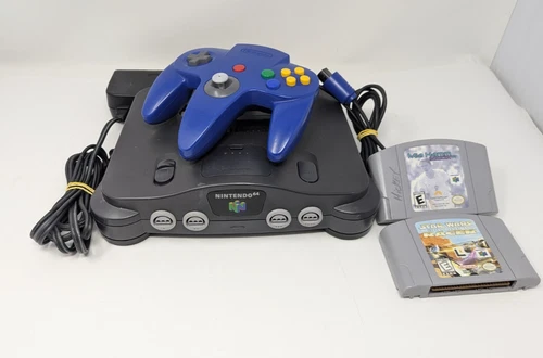 Nintendo 64 N64 Console System, W/ Controller, power, 2 games