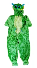 Children's Size L Dragon Halloween Costume Warm & fuzzy Green Hooded Party