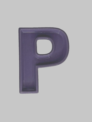 NEW ASHLAND COLOR POP PURPLE MONOGRAM CERAMIC LETTER P TRINKET TRAY 5''