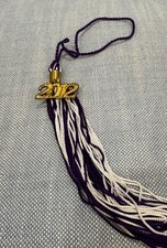 Purple  White Graduation Tassel with 2012 With Charm