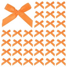 100-Pack Mini Craft Ribbon Bow 1.6x1 Inch for Craft DIY[Orange]
