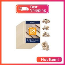 Basswood Sheets 1/16,18 Pack 8x12 Inch Basswood for Laser Cutting, Drawing,Wood