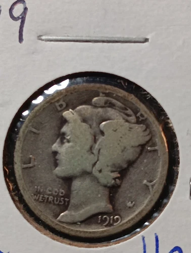 👉1919-S  Mercury Dime Vg/F Choice  #9