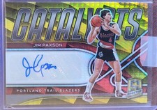 2021-22 Jim Paxson Panini Spectra Catalysts Auto 2/3 Gold Asia Prizm Portland...