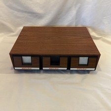Vintage Add 'n Stac Faux Wooden 3 Drawer Cassette Tape Storage Cabinet Holds 42