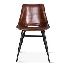 Brisbane Leather Dining Chair In Antique Whiskey - Set Of 2