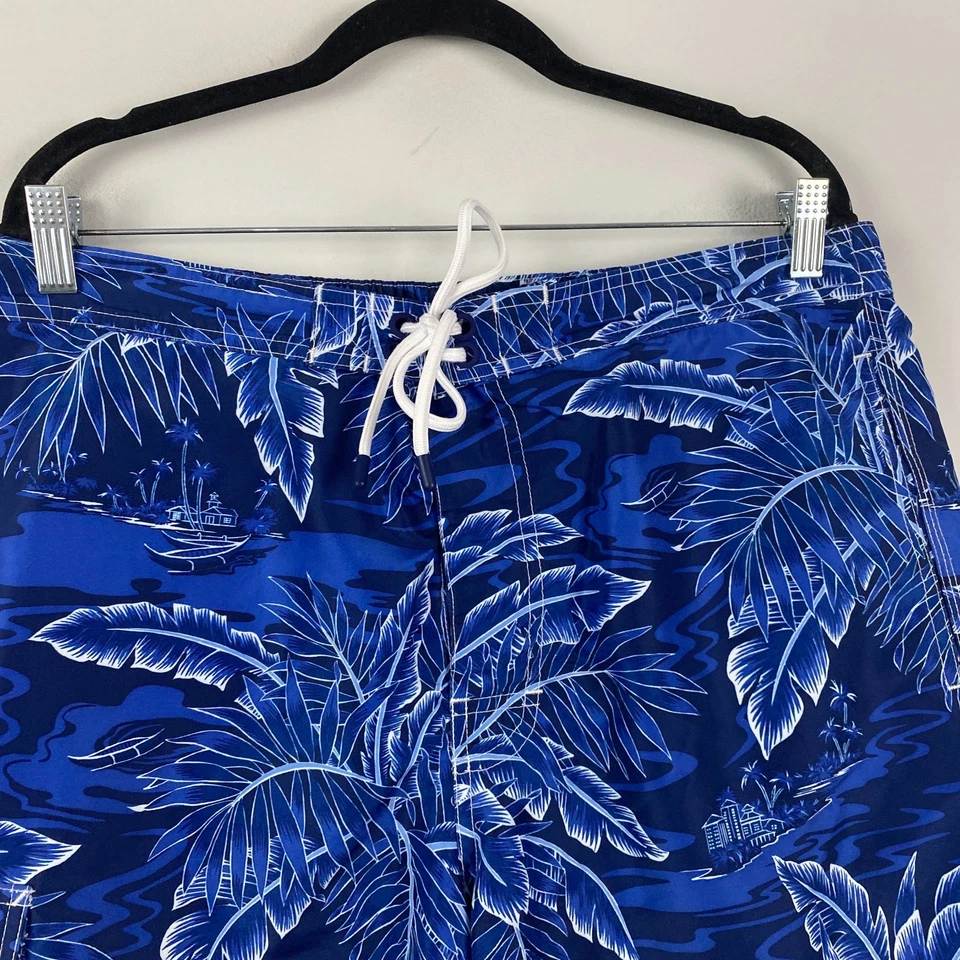 Bañador Polo Ralph Lauren Para Hombre XL Azul Estampado Tropical 8" Entrepierna Foto 2 de 4