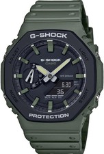 Image of Casio G-Shock Mens Analogue-Digital Watch Black Dial Green Strap GA-2110SU-3AER