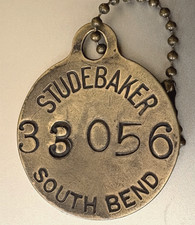 VTG Tool Check Brass Tag: STUDEBAKER SOUTH BEND IN; Automotive Factory