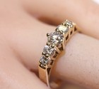 14k yellow gold Natural 1.05ct diamond 5 stone ring band 4.2g estate vintage 10 — photo 10