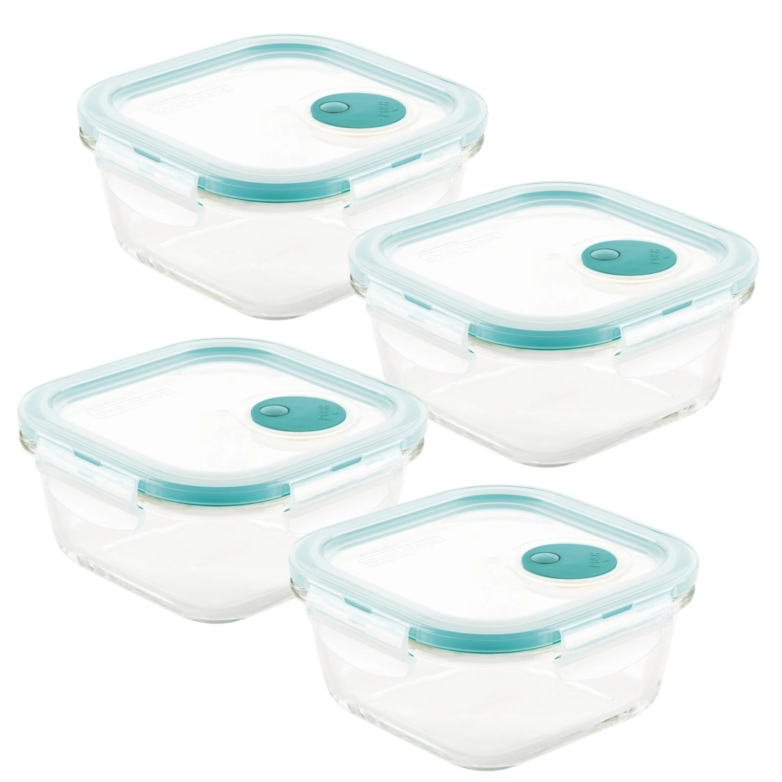 Purely Better Vented Glass Food Storage Containers 17-Ounce Set of Four