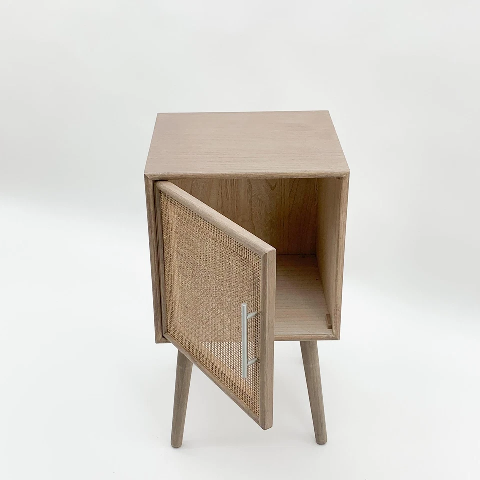Bedside Table Wooden Brown 70cm Rustic Narrow Nightstand with Drawer Solid Pine. - Image 3 of 4