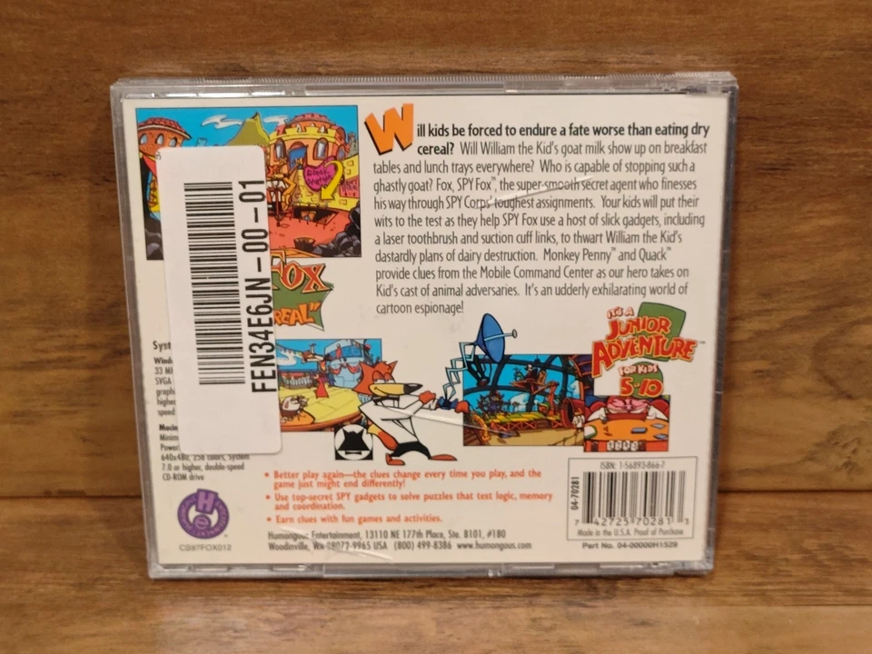 Spy Fox in Dry Cereal (Windows/Mac, 1997) Vintage PC Game Win95 Win98 OOP HTF - Image 2 of 4