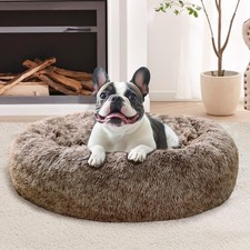 Calming Dog Bed for Small Dogs - 23 inches Donut Washable Small Dog Bed for K...