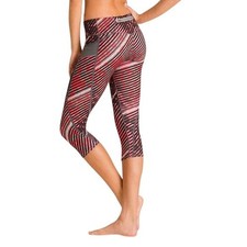 Athleta Women's Pink Gray Capri Stride Leggings Size S