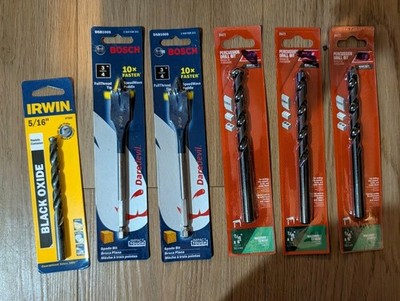 (21) New Mixed Drill Bit Lot Irwin DeWalt Vermont American, Irwin Bosch Bits