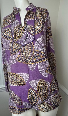 Jade Melody Tam Women Blouse Top Shirt Size Small Purple Art To Wear