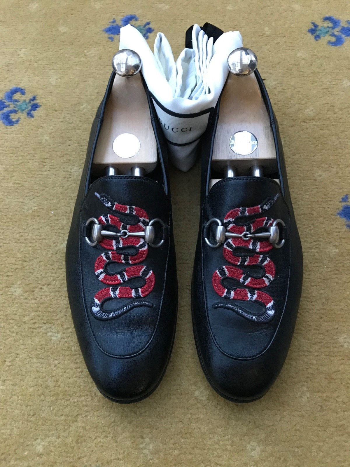 Gucci Leather Black Brixton Kingsnake Horsebit Shoes Loafers Mens UK 7 US 8 41 thumbnail 2