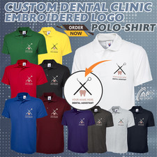 Personalised Embroidered Dental Assistant Tooth Dentist Work Polo Shirt Uniform