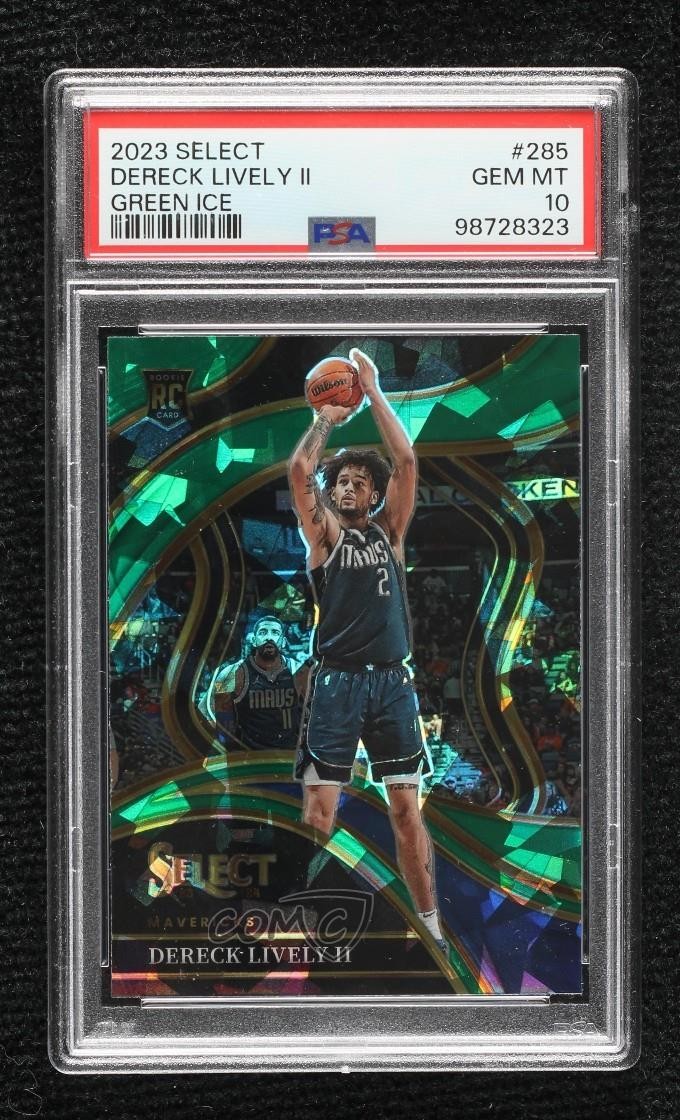 2023 Panini Select Courtside Green Ice Prizm Dereck Lively II PSA 10 GEM MT 1k9t