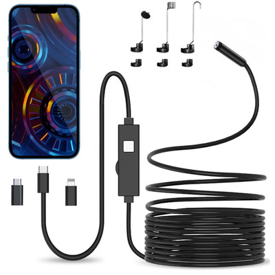 Endoscope Kamera mit Licht 1080P HD Wasserdicht 8 LED Lichter