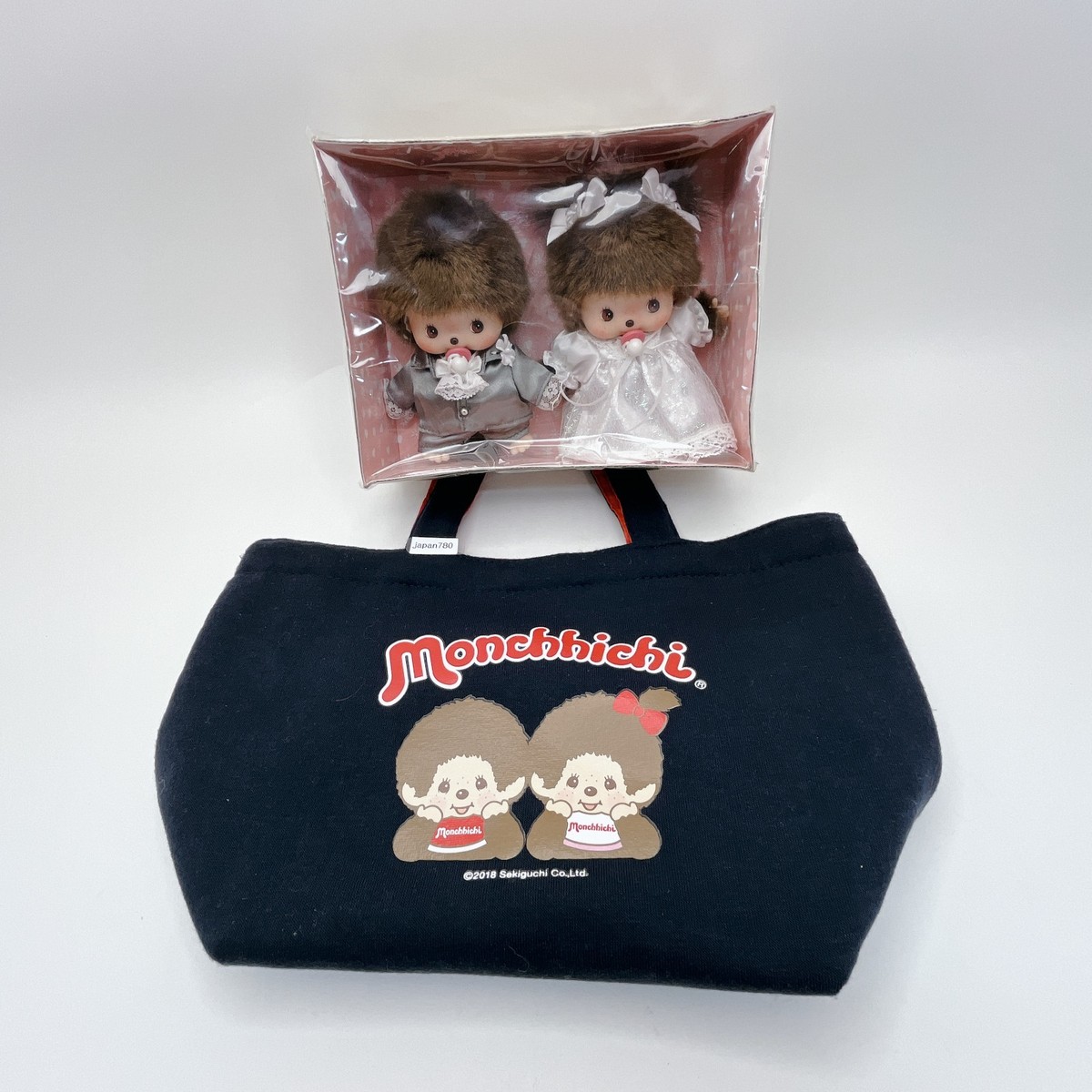 Monchichi Bebichhichi Wedding Doll Set Plush Doll & bag Sekiguchi