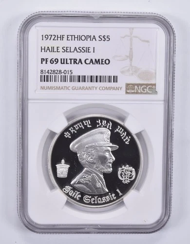 1972 HF Ethiopia 5 Dollars Silver Haile Selassie 1 PF69 UCAM NGC *8381