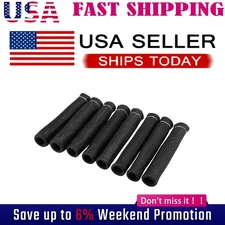 2500° 6" Spark Plug Wire Boots Protector Black Sleeve Heat Shield Cover 8Pcs C