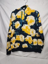 Nike Sportswear Club Floral Hoodie Men's Large DV0005-010 Black Yellow Tie-Dye