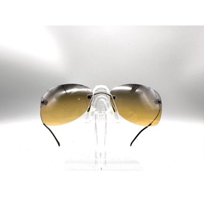 Minima Titanium Rimless Sunglasses Made in France Brown Gradient Lens Mens