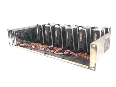 (6) AJA ROI-DVI Converters in Custom Power Rack Unit (C2023-157)