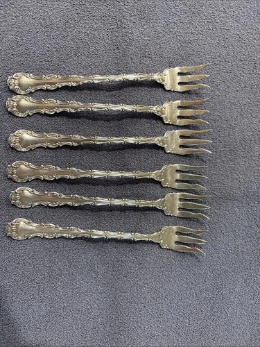 Gorham Strasbourg Set of 6 Sterling Silver Oyster Forks 5 5/8"