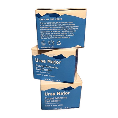 Ursa Major Forest Alchemy Eye Cream 0.5 oz Moisturizer Travel Size Jar, 3 Pack